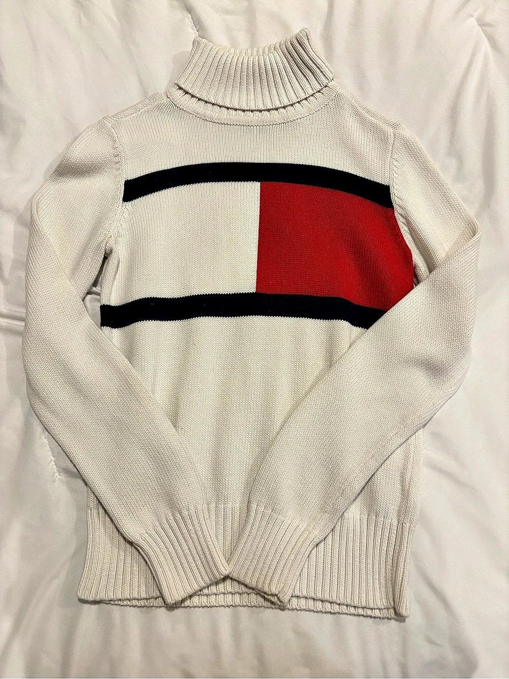Tommy Hilfiger Color Block Turtleneck Sweater Small
